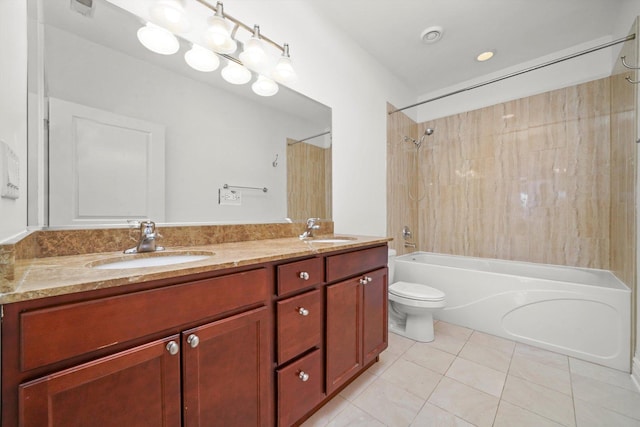 3300 W Irving Park Rd Unit F4, Chicago, IL 60618 - bathroom featuring tile patterned flooring,  shower combination, and double vanity