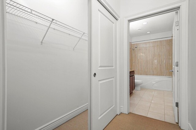 3300 W Irving Park Rd Unit F4, Chicago, IL 60618 - corridor with carpet floors, recessed lighting, and tile patterned floors