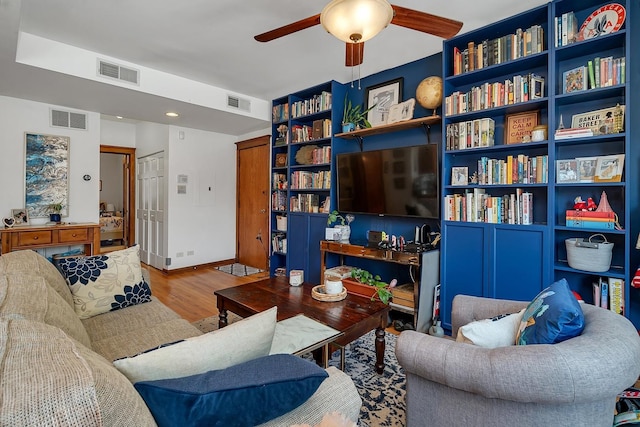 2540 N Sacramento Ave Unit 1, Chicago, IL 60647 - living room with wood finished floors and ceiling fan