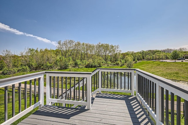 deck with a yard