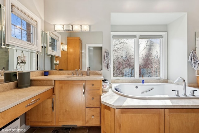20662 Francisca Way, Frankfort, IL 60423 - bathroom featuring healthy amount of natural light, vanity, a bath, and tile patterned floors