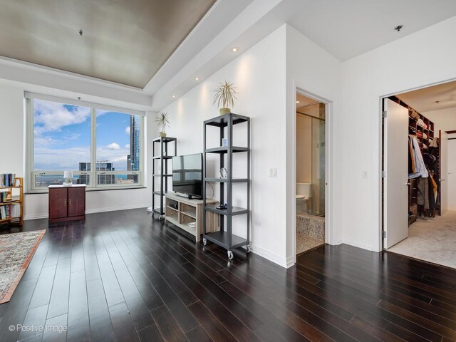 33 W Ontario St Unit 58E, Chicago, IL 60654 - living room with baseboards, wood finished floors, and recessed lighting