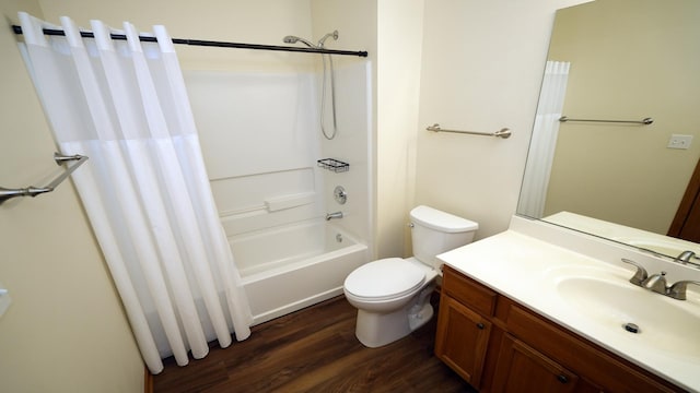 2620 Christie Dr, Algonquin, IL 60102 - full bathroom featuring wood finished floors, vanity, toilet, and shower / bath combo with shower curtain