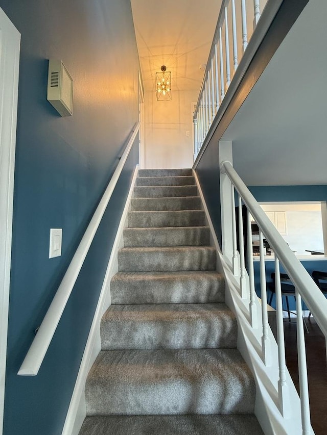 8223 170th St, Tinley Park, IL 60477 - stairway with a chandelier