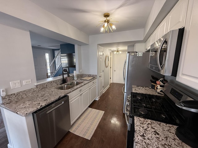 8223 170th St, Tinley Park, IL 60477 - kitchen with a sink, appliances with stainless steel finishes, white cabinets, and dark wood finished floors