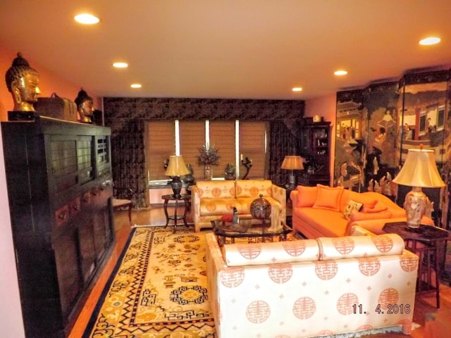 3550 Whirlaway Dr, Northbrook, IL 60062 - living area with recessed lighting, wood finished floors, and a fireplace