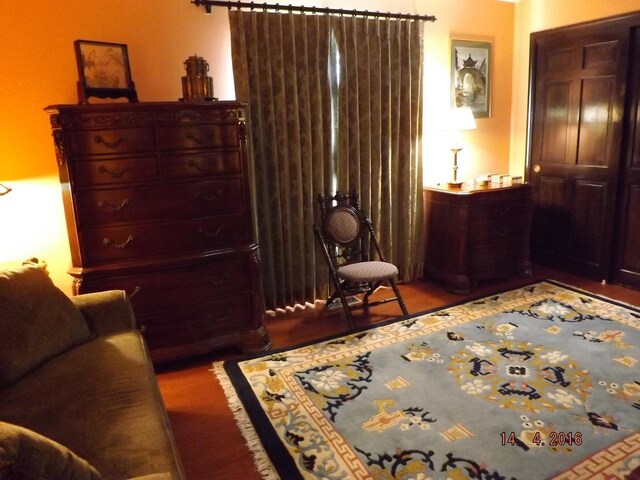 sitting room with wood finished floors