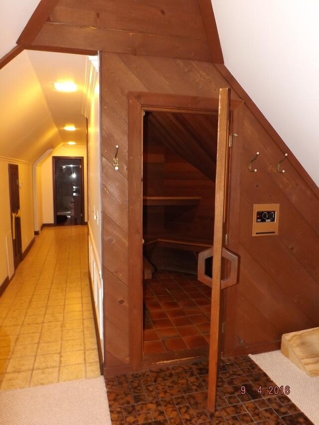 bonus room with vaulted ceiling