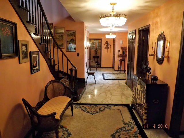 3550 Whirlaway Dr, Northbrook, IL 60062 - foyer featuring a chandelier and stairway