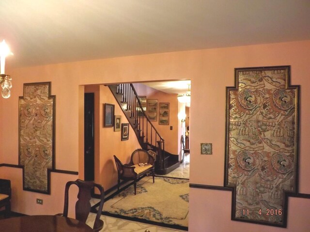 3550 Whirlaway Dr, Northbrook, IL 60062 - living room featuring stairs