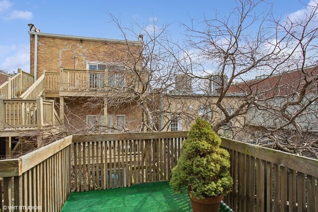 1747 N Fern Ct, Chicago, IL 60614 - wooden deck featuring stairway