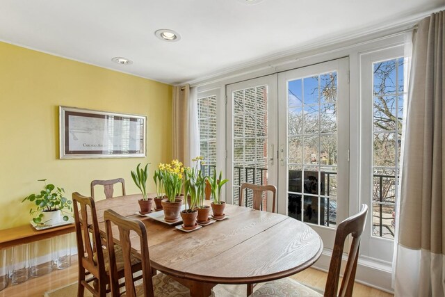 1747 N Fern Ct, Chicago, IL 60614 - dining area with healthy amount of natural light, recessed lighting, and french doors