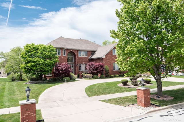 3713 Ballantrae Way, Flossmoor, IL 60422 - view of front facade featuring a front yard, brick siding, and roof with shingles