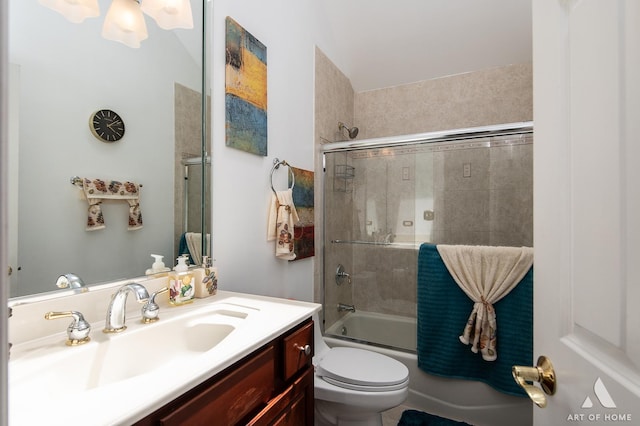 3713 Ballantrae Way, Flossmoor, IL 60422 - full bathroom featuring enclosed tub / shower combo, toilet, and vanity