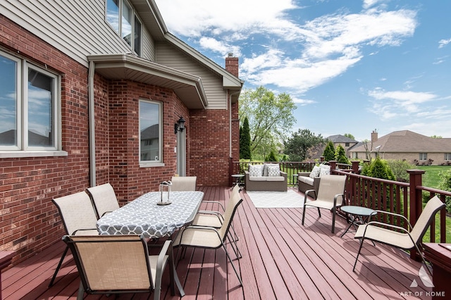 3713 Ballantrae Way, Flossmoor, IL 60422 - wooden terrace with an outdoor living space