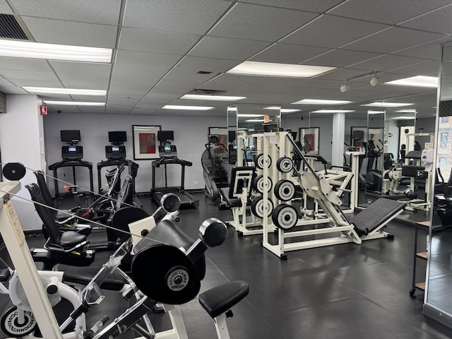 5320 N Sheridan Rd Unit 1007, Chicago, IL 60640 - exercise room featuring a paneled ceiling