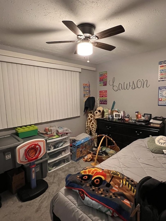 10014 S Aberdeen St, Chicago, IL 60643 - bedroom with carpet, a ceiling fan, and a textured ceiling