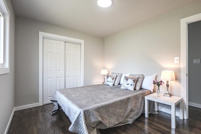 9314 S Perry Ave, Chicago, IL 60620 - bedroom with baseboards, dark wood-type flooring, and a closet