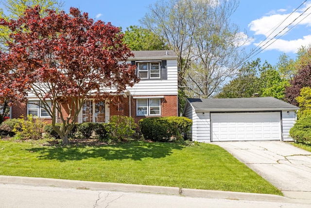 428 Julia St, Lemont, IL 60439 - obstructed view of property featuring brick siding, a front yard, and a garage