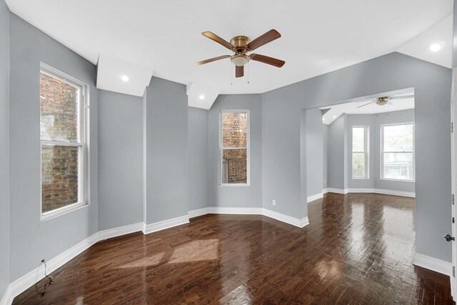 7223 S Union Ave, Chicago, IL 60621 - unfurnished room featuring ceiling fan, baseboards, wood finished floors, and recessed lighting