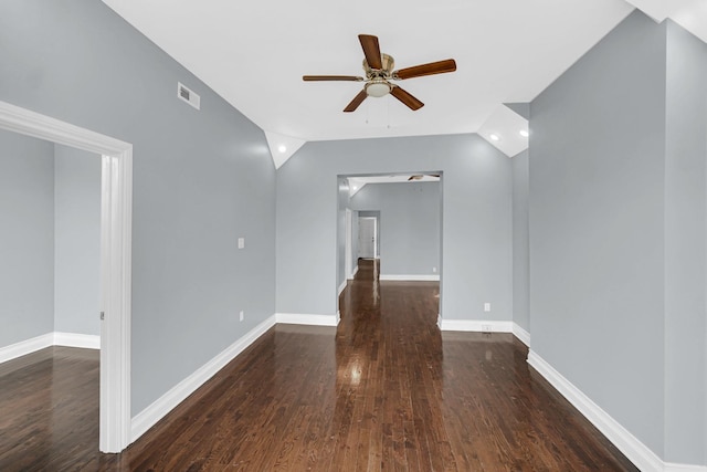 7223 S Union Ave, Chicago, IL 60621 - unfurnished room with a ceiling fan, wood finished floors, lofted ceiling, and baseboards