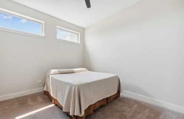 348 River St Unit 3405, Lemont, IL 60439 - carpeted bedroom featuring baseboards and a ceiling fan