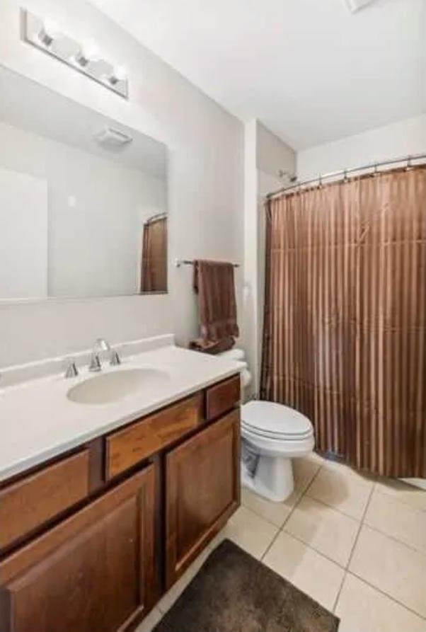 348 River St Unit 3405, Lemont, IL 60439 - full bathroom with toilet, tile patterned flooring, and vanity