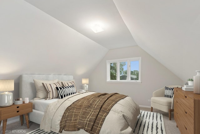 206 Villa Ave, Lake Villa, IL 60046 - bedroom featuring carpet floors, baseboards, and vaulted ceiling