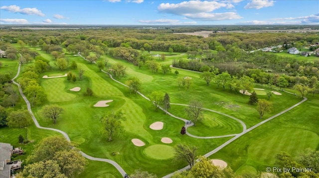 aerial view of a golf course