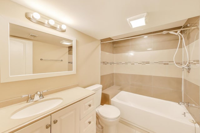 4723 W Shakespeare Ave, Chicago, IL 60639 - full bathroom featuring toilet, shower / bath combination, and vanity