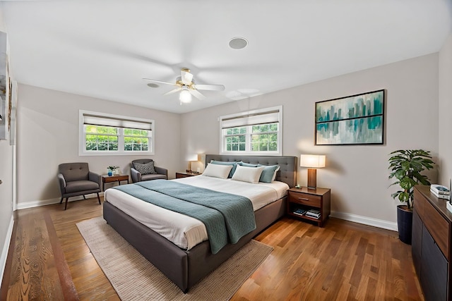 13362 S Golden Meadow Dr, Plainfield, IL 60585 - bedroom featuring baseboards, wood finished floors, and ceiling fan