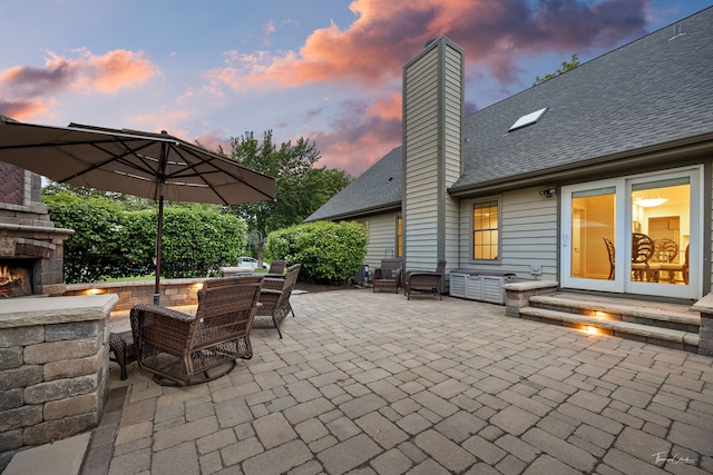 13362 S Golden Meadow Dr, Plainfield, IL 60585 - view of patio / terrace with a fireplace