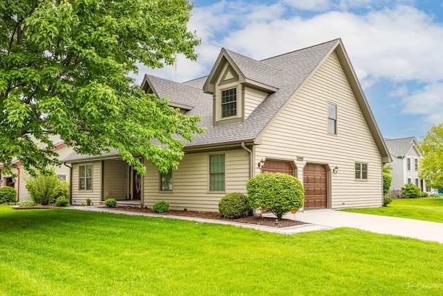 13362 S Golden Meadow Dr, Plainfield, IL 60585 - view of front of property with a shingled roof, concrete driveway, a front yard, and an attached garage