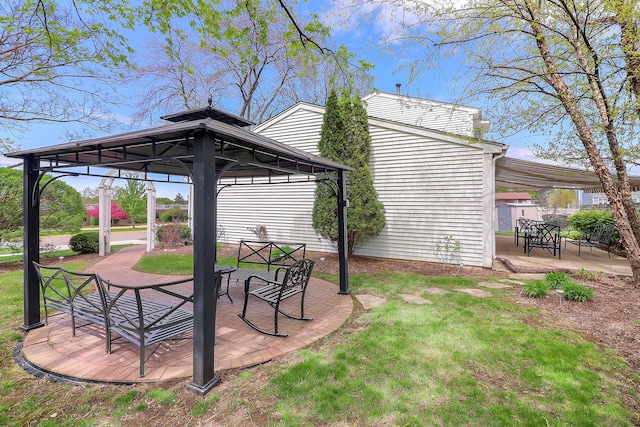 1054 Evergreen Dr, Carol Stream, IL 60188 - view of grassy yard with a gazebo and a patio