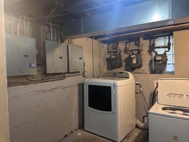 washroom with electric panel