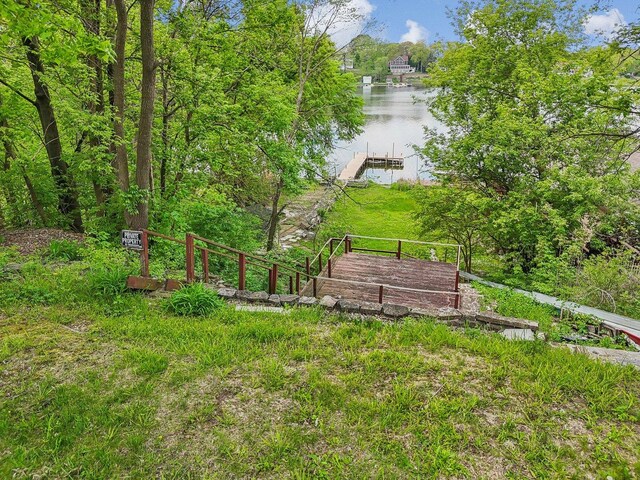 26211 W Spring Grove Rd, Antioch, IL 60002 - view of yard featuring a water view and a dock