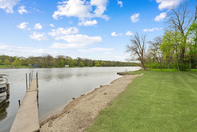 water view with a boat dock