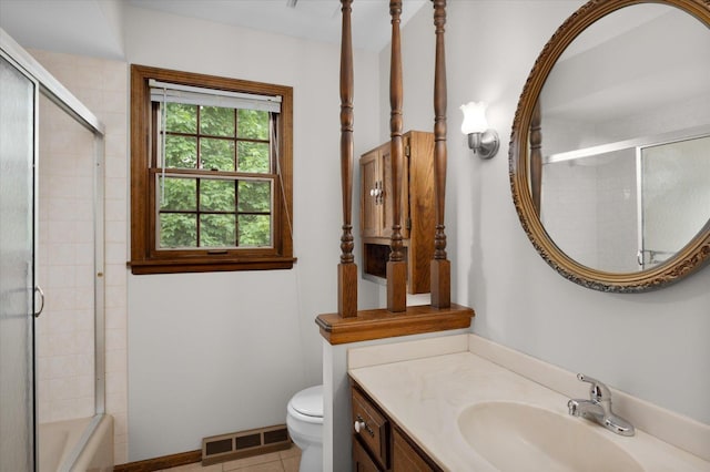 22 Cedar Gate Cir, Sugar Grove, IL 60554 - full bath featuring toilet, vanity, tile patterned floors, and enclosed tub / shower combo