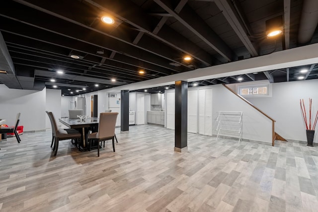 8557 W Winona St, Chicago, IL 60656 - below grade area featuring wood finished floors