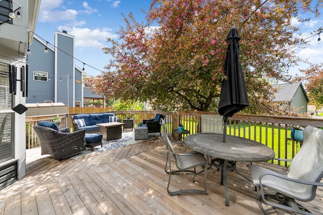 1125 Ironwood Ct, Elgin, IL 60120 - wooden terrace with an outdoor living space and outdoor dining space