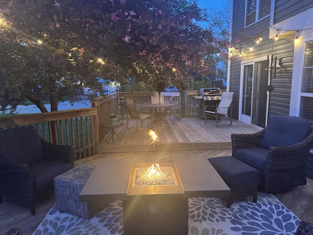 1125 Ironwood Ct, Elgin, IL 60120 - deck with an outdoor living space with a fire pit