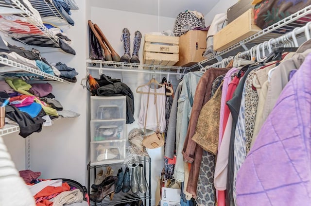 view of walk in closet