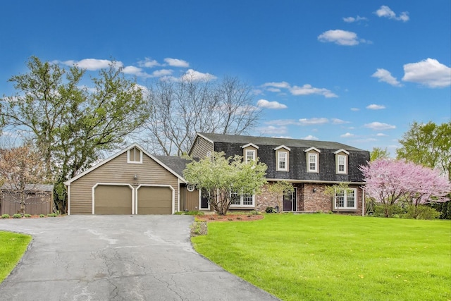 705 Skye Ln, Inverness, IL 60010 - colonial inspired home with a front lawn, driveway, a garage, and a shingled roof