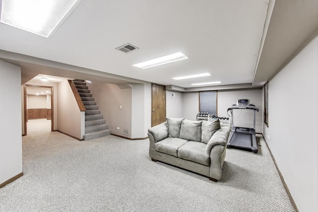 705 Skye Ln, Inverness, IL 60010 - carpeted living area featuring stairs and baseboards