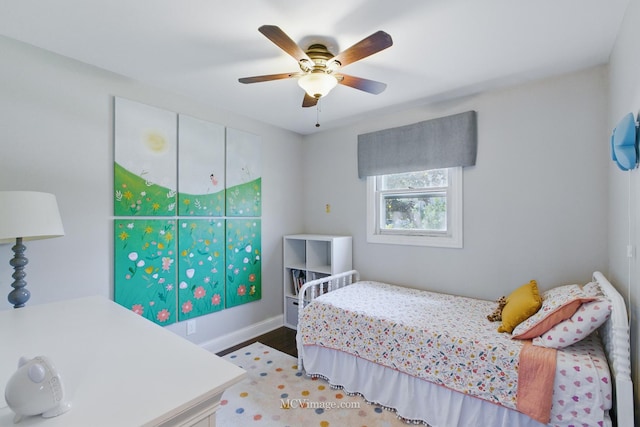 19535 Midland Ave, Mokena, IL 60448 - bedroom featuring wood finished floors, ceiling fan, and baseboards