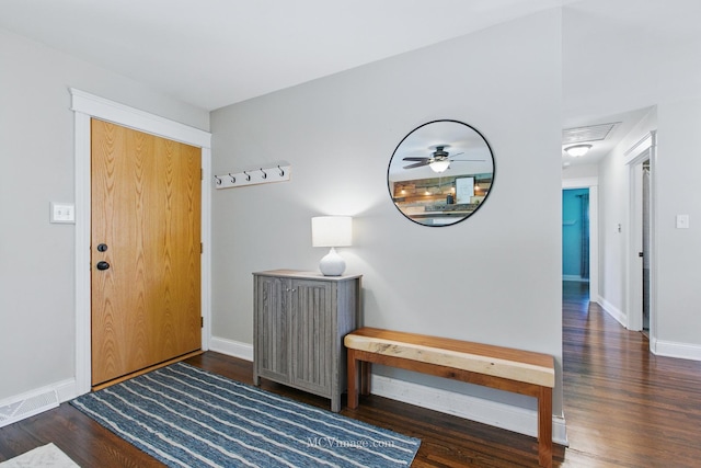 19535 Midland Ave, Mokena, IL 60448 - entrance foyer with baseboards, wood finished floors, and a ceiling fan