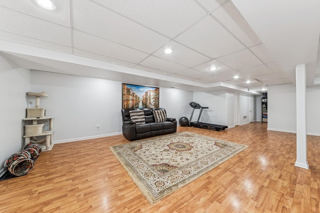 1892 Keystone Pl, Schaumburg, IL 60193 - living area with wood finished floors, recessed lighting, baseboards, and a drop ceiling