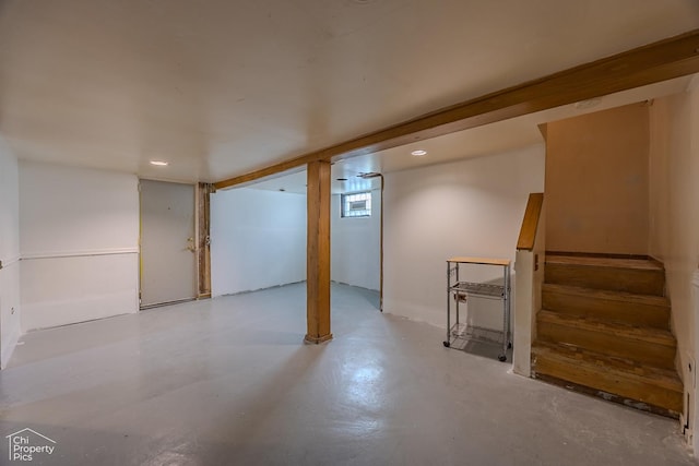 3525 N Ottawa Ave, Chicago, IL 60634 - finished basement with stairway and recessed lighting