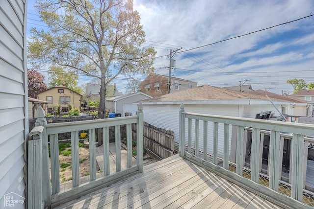 3525 N Ottawa Ave, Chicago, IL 60634 - wooden deck with a garage and a residential view