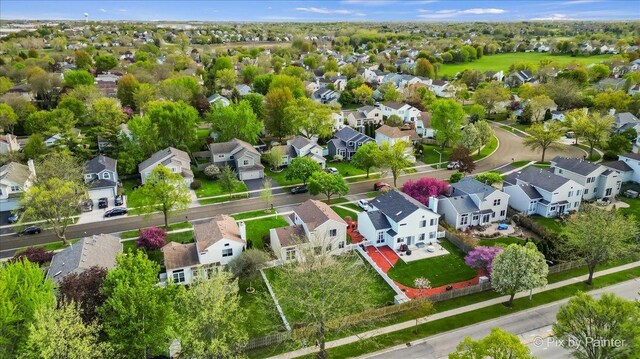 aerial view of residential area